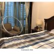 Függő fotel állvánnyal, átlátszó/ezüst/szürke, BUBBLE NEW TYP 2