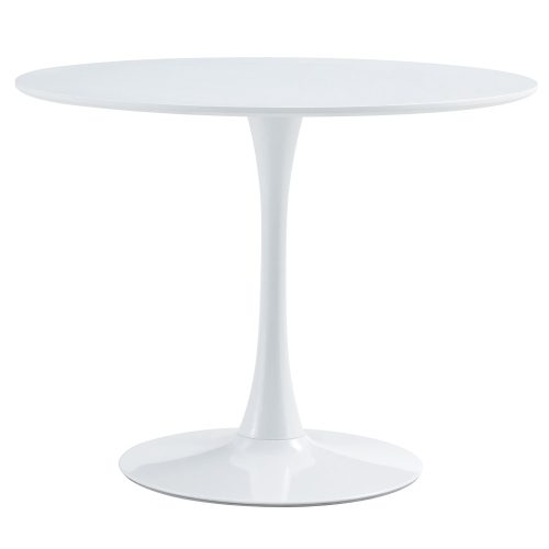 Étkezőasztal, kerek, fehér, matt, átmérő 110 cm, REVENTON NEW