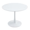 Étkezőasztal, kerek, fehér, matt, átmérő 110 cm, REVENTON NEW