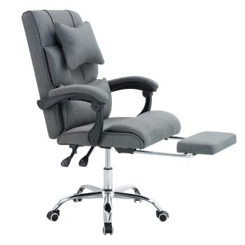   Irodai szék kihúzható lábtartóval, szürke/króm, WALDOR NEW