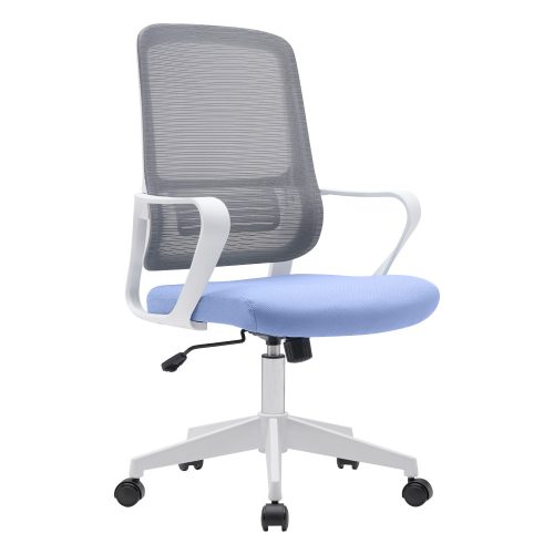 Irodai szék, neomint-világoskék/szürke/fehér, SALOMO TYP 1
