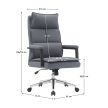 Irodai szék, szürke ekobőr/króm, KAHIL
