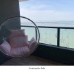 Függő fotel, átlátszó/arany/szürke, BUBBLE NEW TYP 1