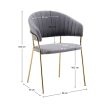 Design étkezőszék, szürkésbarna Velvet szövet/gold króm arany, DASMIN TYP 1