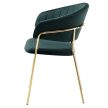 Design étkezőszék, sötétzöld Velvet szövet/gold króm arany, DASMIN TYP 1