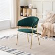 Design étkezőszék, sötétzöld Velvet szövet/gold króm arany, DASMIN TYP 1