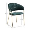 Design étkezőszék, sötétzöld Velvet szövet/gold króm arany, DASMIN TYP 1