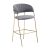 Design bárszék, szürkésbarna Velvet szövet/gold króm arany, DASMIN TYP 2