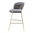 Design bárszék, szürkésbarna Velvet szövet/gold króm arany, DASMIN TYP 2