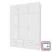 Ruhásszekrény, háromajtós, fehér, GERI NEW