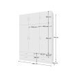 Ruhásszekrény, háromajtós, fehér, GERI NEW