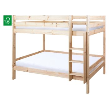   Emeletes ágy biztonsági akadállyal, 90x200, lucfenyő, BENY