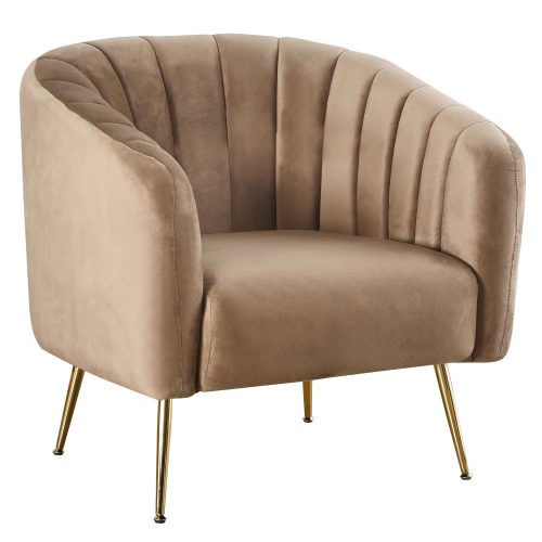 Design fotel, barna Velvet szövet/gold króm-arany, BAGY