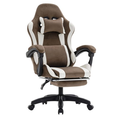 Irodai/gamer szék, barna/fehér, HOSPO