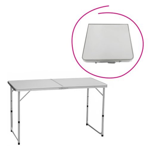 Összecsukható kempingasztal, 120 cm, alumínium/MDF, KEPI TYP 1