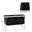 Összecsukható kempingasztal rendszerezővel, 120 cm, alumínium/MDF, KEPI TYP 3