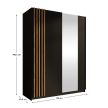 Szekrény, 2D-150, fekete/artisan tölgy, BAJADERO TYP 1