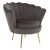 Art-deco stílusú fotel, szürkésbarna Velvet szövet/gold arany króm, NOBLEO