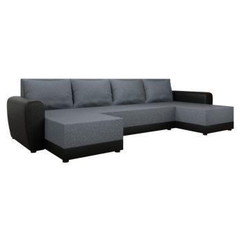 Univerzális ülőgarnitúra, szürke/fekete, DAKAR NEW U