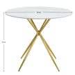 Étkezőasztal, fehér márvány/gold arany króm, átmérő 90 cm, MEKNER