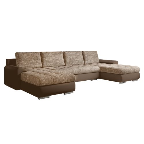 Univerzális ülőgarnitúra, ekobőr barna/barna melír, TOLITA U UNI