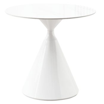   Étkezőasztal, világos márvány/fehér, átmérő 80 cm, VALER
