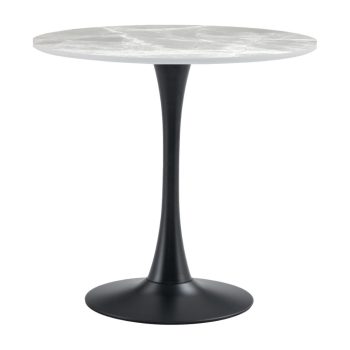   Étkezőasztal, szürke márvány/fekete, átmérő 90 cm, LORIAN TYP 1