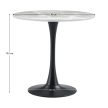 Étkezőasztal, szürke márvány/fekete, átmérő 90 cm, LORIAN TYP 1