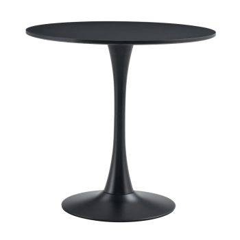 Étkezőasztal, fekete, átmérő 80 cm, REVENTON NEW