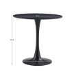 Étkezőasztal, fekete, átmérő 80 cm, REVENTON NEW