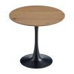 Étkezőasztal, tölgy/fekete, átmérő 80 cm, REVENTON NEW