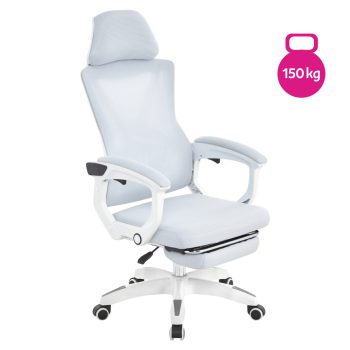   Irodai szék, világosszürke/fehér, teherbírás 150 kg, MALVIN