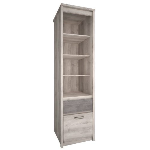 Nyitott polcállvány 1D1S, nairobi gesztenye/onix, JESI NEW