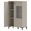 Alacsony vitrin, szürkésbarna Taupe/silverjack tölgy, DOMCA 1D1W/140