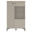 Alacsony vitrin, szürkésbarna Taupe/silverjack tölgy, DOMCA 1D1W/140