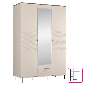 Szekrény, kasmír/castello tölgy, EYCO 3D1S