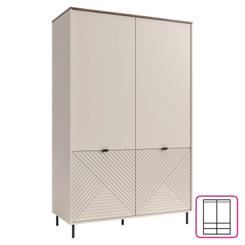 Szekrény, kasmír/castello tölgy, EYCO 4D