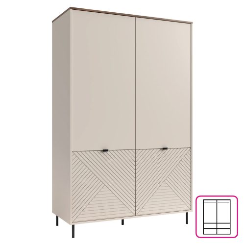 Szekrény, kasmír/castello tölgy, EYCO 4D