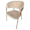 Design étkezőszék, bézs Velvet szövet/gold króm arany, DASMIN NEW TYP 1