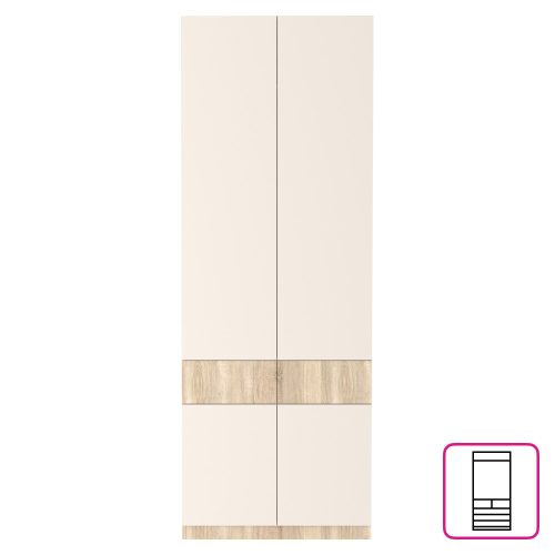 Szekrény, sonoma tölgy/kasmír, VERTIO SZF4D2S