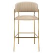 Design bárszék, bézs Velvet szövet/gold króm arany, DASMIN NEW TYP 2
