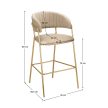 Design bárszék, bézs Velvet szövet/gold króm arany, DASMIN NEW TYP 2