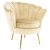 Art-deco stílusú fotel, bézs Velvet szövet/gold arany króm, NOBLEO