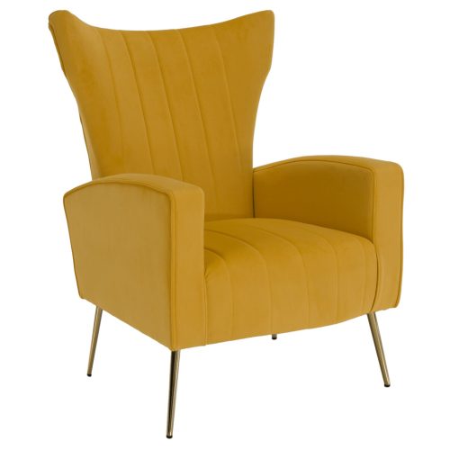 Relaxfotel, sárga Velvet szövet, BARET
