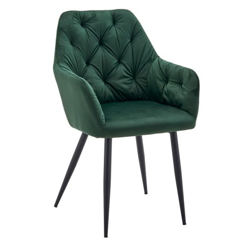 Design fotel, sötétzöld Velvet szövet, VERIO NEW
