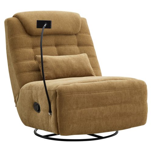 Luxus forgó fotel, hintafotel, mustársárga, UMRBO