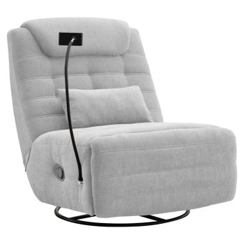 Luxus forgó fotel, hintafotel, világosszürke, UMBRO