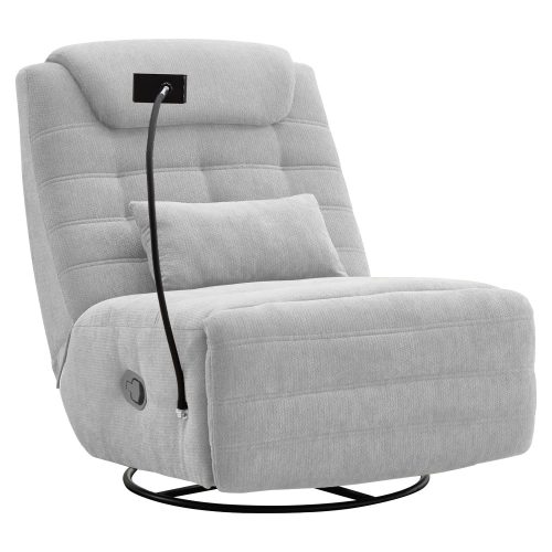 Luxus forgó fotel, hintafotel, világosszürke, UMBRO