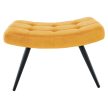Fotel lábtartóval, sárga Velvet szövet/fekete, HABEN
