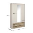 Szekrény tükörrel, kasmír/evoke tölgy, KAROS 3D4S